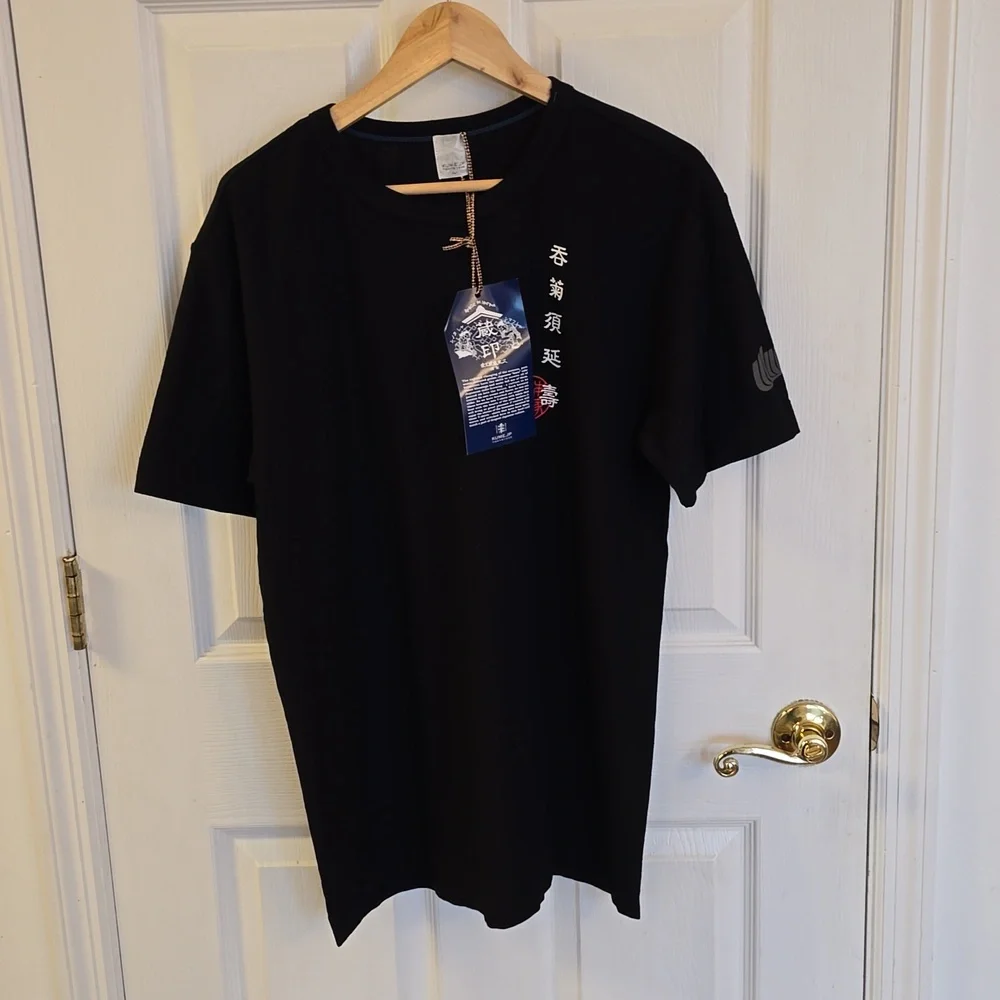 NWT KUME.JP Japan Streetwear Black Graphic Short Sleeve Tshirt Cotton Size Large - Picture 1 of 17